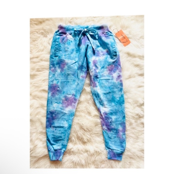 New! La Detresse Blueberry Mystic Tie Dye Hoodie & Jogger Relaxed Fit Set - Picture 9 of 11